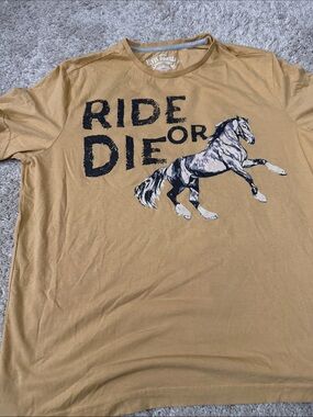 Altar'd State Mustard Graphic 'Ride or Die' Short Sleeve Tee